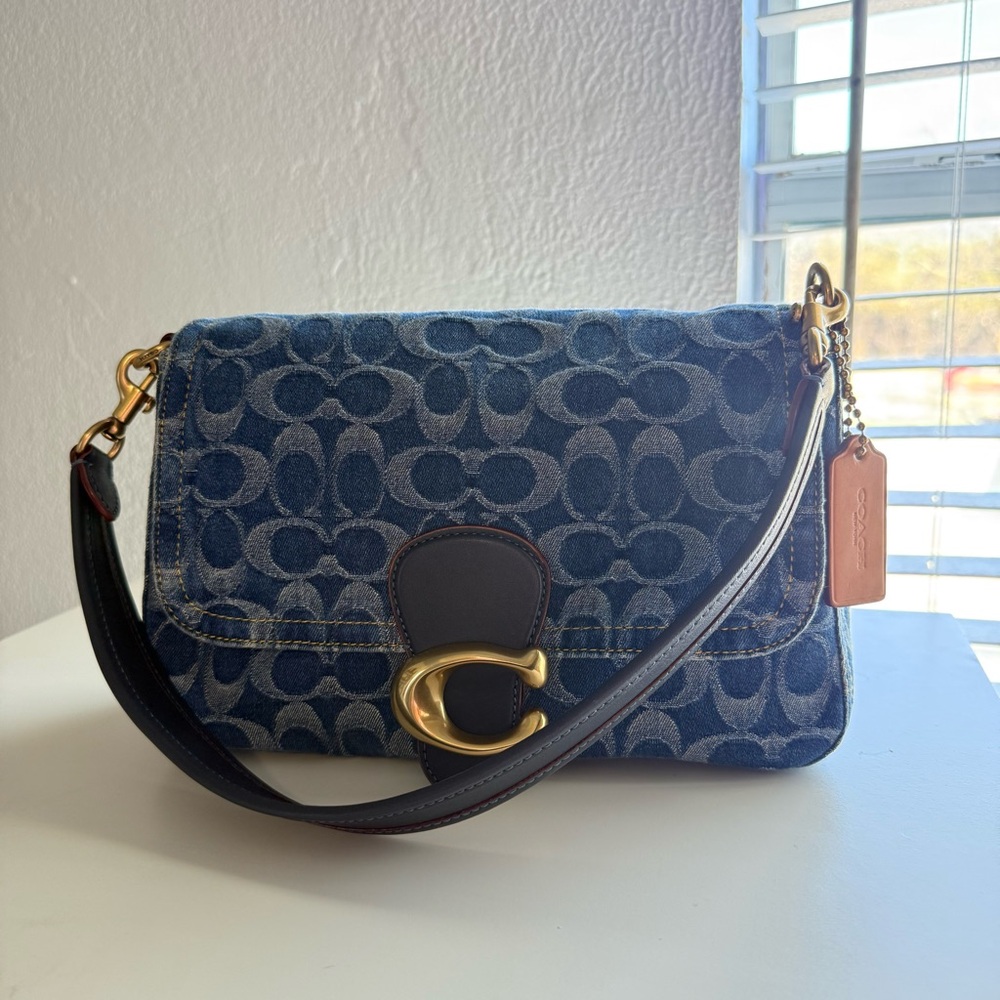 Coach Washed Denim Soft Tabby Shoulder Bag